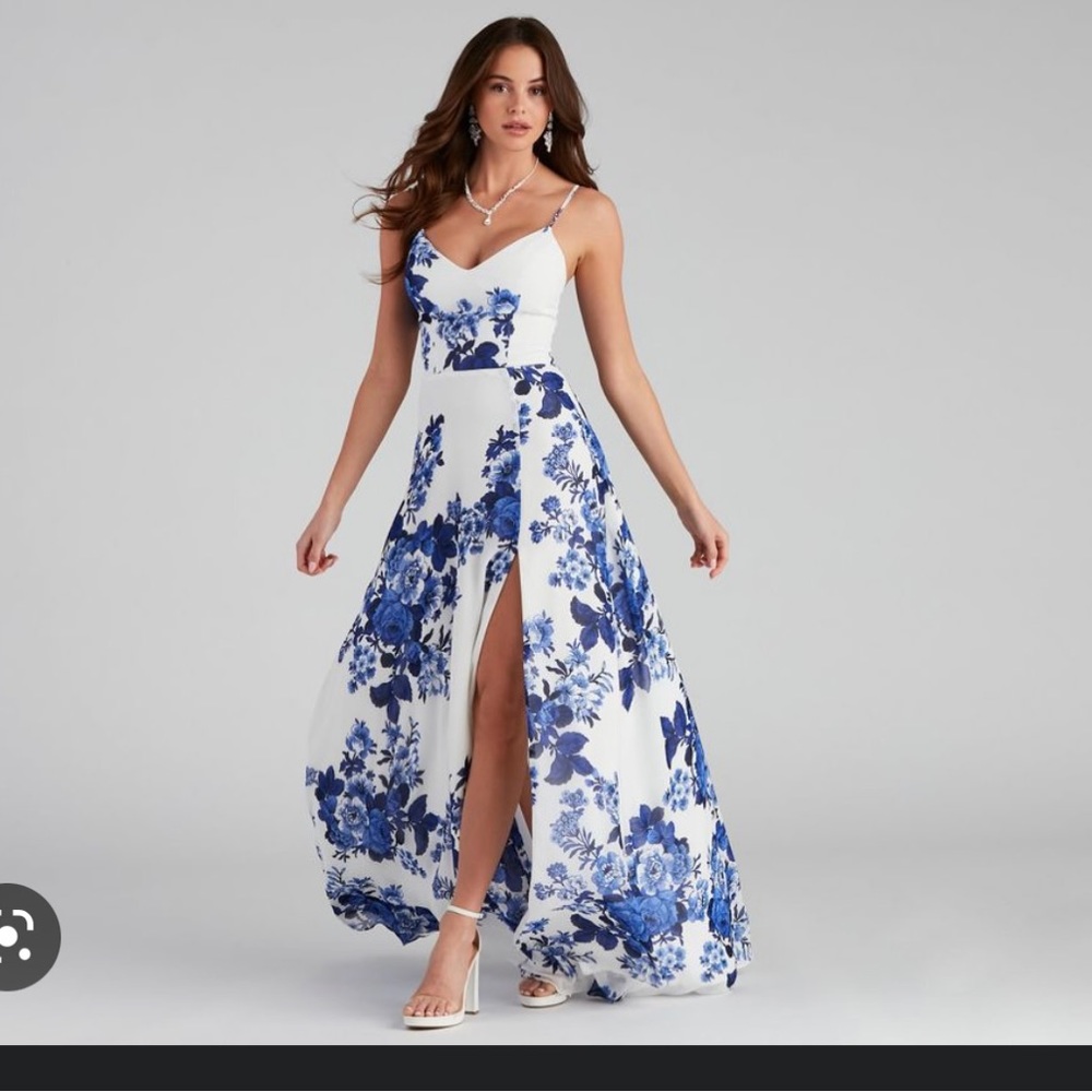 Windsor Store Kiana Floral Chiffon A-Line dress, size 3/4